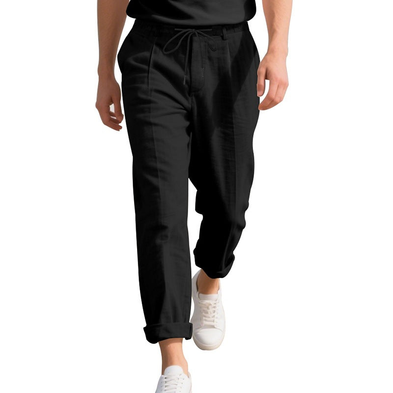 Men's lightweight linen drawstring pants - product view 4