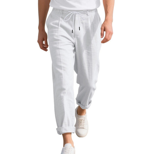Men's lightweight linen drawstring pants - product view 2