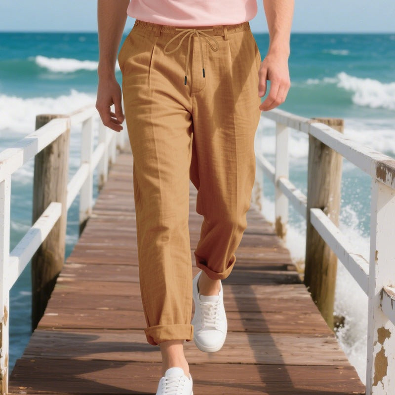 Men's lightweight linen drawstring pants - product view 10