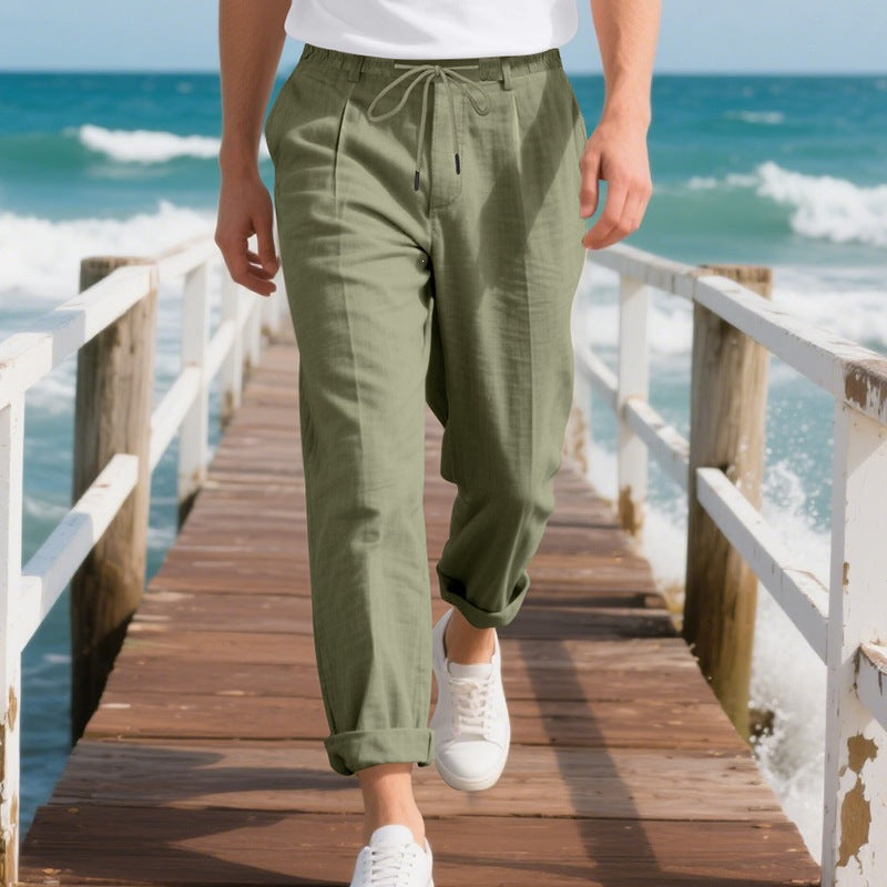 Men's lightweight linen drawstring pants - product view 6