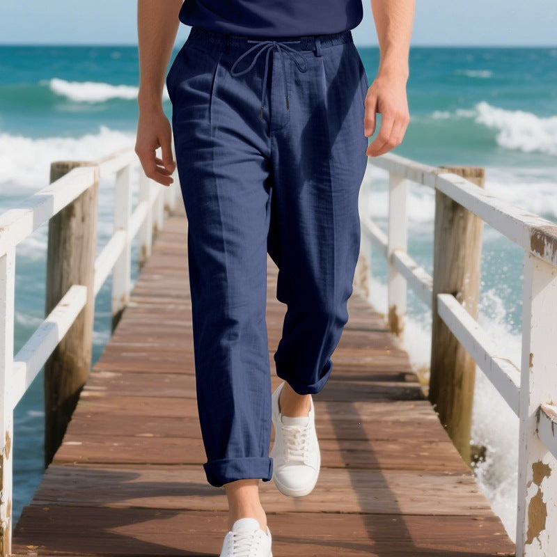 Men's lightweight linen drawstring pants - product view 7